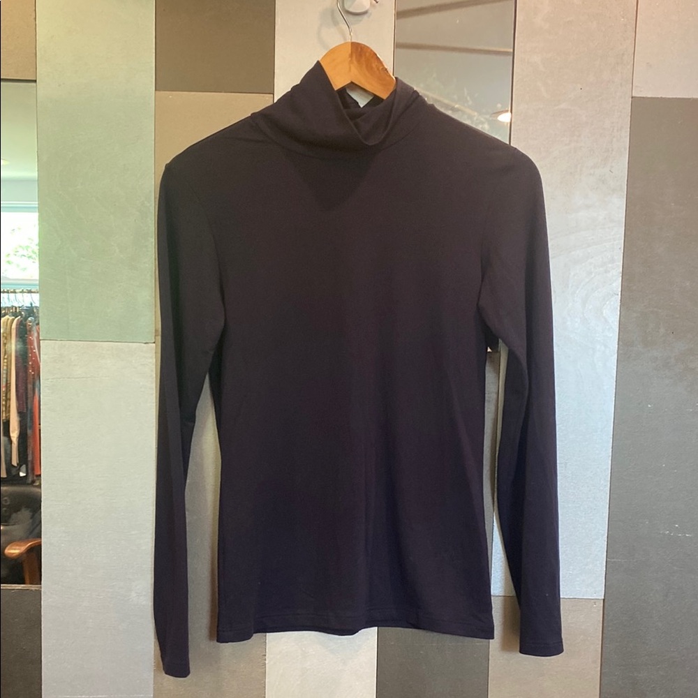 UNIQLO Women's Navy Blue Turtleneck Long Sleeve Top, HEAT TECH